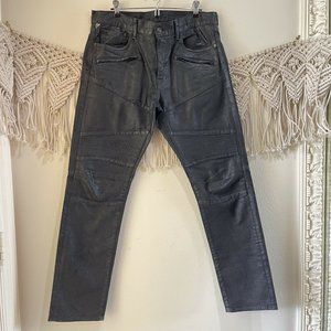 Denim & Supply Ralph Lauren D&S Prospect Slim Black Biker Moto Denim Size 34x30